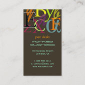 Alphabete, Lehrerinnen und Visitenkarten Visitenkarte (Rückseite)