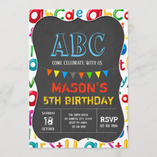 Alphabetgeburtstagseinladung Einladung