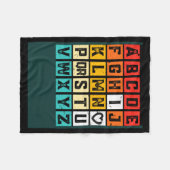 Alphabetic Abcd Love You Valentines Day Red Heart Fleecedecke (Vorderseite (Horizontal))