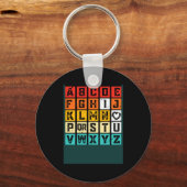 Alphabetic Abcd Love You Valentines Day Red Heart Schlüsselanhänger (Vorderseite)