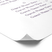 Alphabetical Order Lavender Wedding Seating Chart Poster (Ecke)