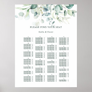 ALPHABETIKALE Orderform Elegante Hochzeitstabelle Poster