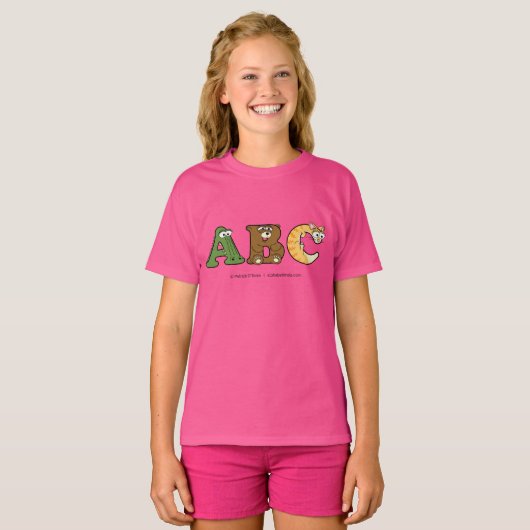 Alphabetimals Personalisierter Girl-T - Shirt (Vorne ganz)