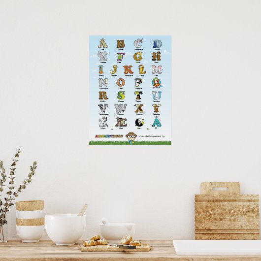 Alphabetimals Plakat - Dansk-Version (Küche)