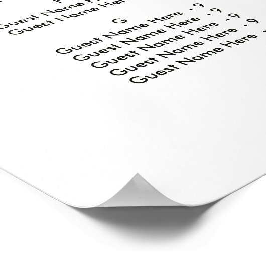 ALPHABETISCH BESTELLTE Blumenzettelkarte Poster (Ecke)