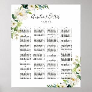 ALPHABETISCH BESTELLTE Blumenzettelkarte Poster