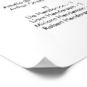 Alphabetisch unsere Lieblingssitzkarte Poster (Ecke)