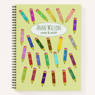 Alphabetische Bunte Pencillen Notizblock
