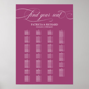 Alphabetische Elegante Cassis Wedding Chart Poster