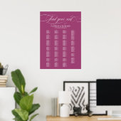 Alphabetische Elegante Cassis Wedding Chart Poster (Heimbüro)