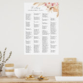 Alphabetische Hochzeitkarte Boho Floral Poster (Küche)