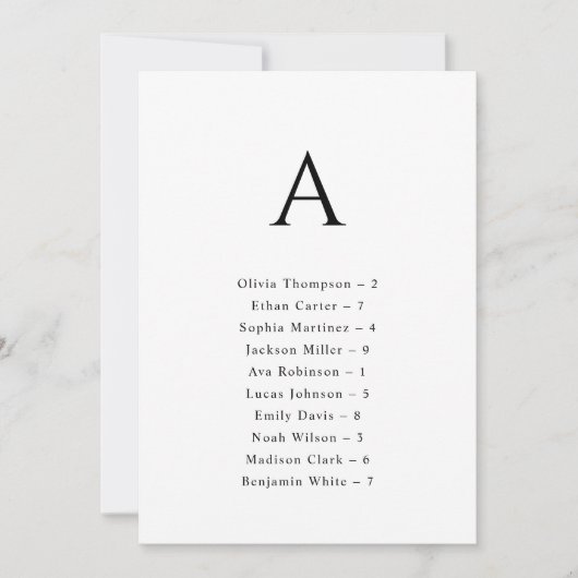 Alphabetische Hochzeitkarte Einladung (Vorderseite)