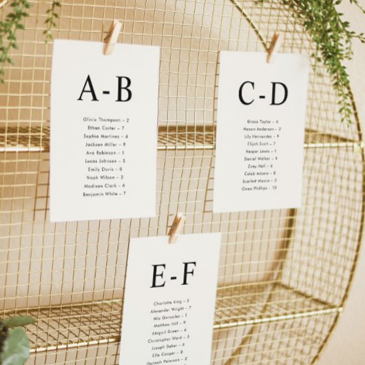 Alphabetische Hochzeitkarte Einladung