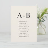 Alphabetische Hochzeitkarte Einladung (Stehend Vorderseite)