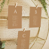 Alphabetische Hochzeitskarte Terracotta-Sitzkarte Einladung