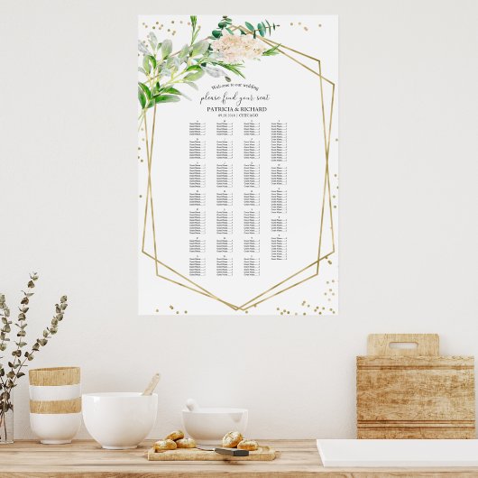 Alphabetische Hochzeitssattelgarten Poster (Küche)