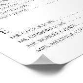 Alphabetische Hochzeitssattelkarte Große Initialen Poster (Ecke)