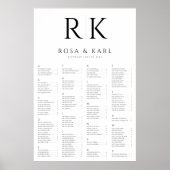 Alphabetische Hochzeitssattelkarte Große Initialen Poster (Vorne)