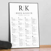 Alphabetische Hochzeitssattelkarte Große Initialen Poster