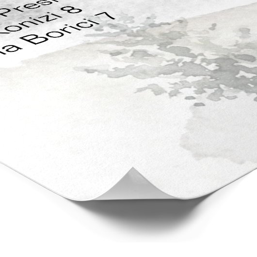 Alphabetische Hochzeitssattelkarte im Winter Poster (Ecke)