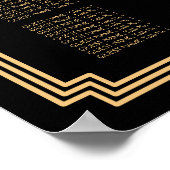 Alphabetische Hochzeitssattelkarte Schwarz Art Dec Poster (Ecke)