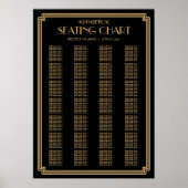 Alphabetische Hochzeitssattelkarte Schwarz Art Dec Poster (Vorne)