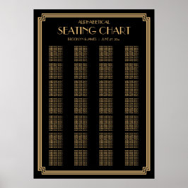 Alphabetische Hochzeitssattelkarte Schwarz Art Dec Poster