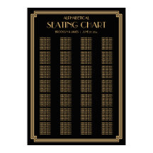 Alphabetische Hochzeitssattelkarte Schwarz Art Dec