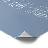 Alphabetische Hochzeitssatteltafel Dusty Blue Poster (Ecke)