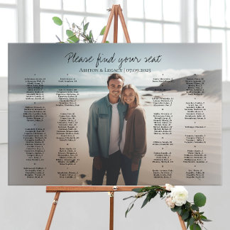 Alphabetische Hochzeitssitze im modernen Foto Poster