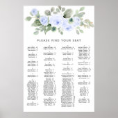 Alphabetische Hochzeitsskala der blauen Rose Poster (Vorne)