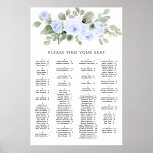 Alphabetische Hochzeitsskala der blauen Rose Poster