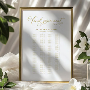 Alphabetische Hochzeitsskala Gold Foil Poster