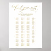 Alphabetische Hochzeitsskala Gold Foil Poster (Vorne)