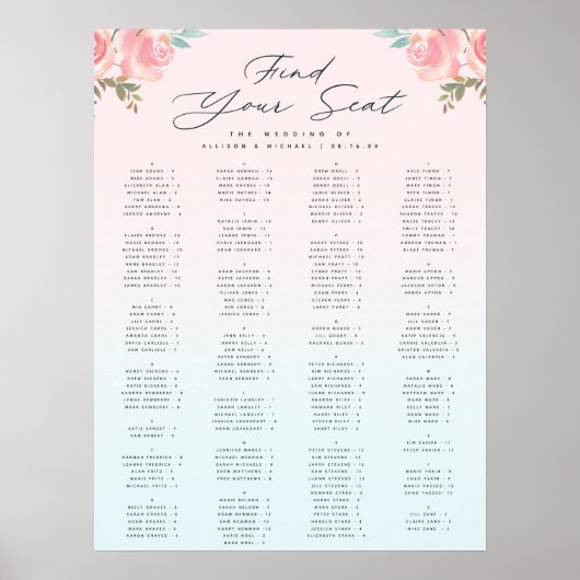 Alphabetische Hochzeitsskala im französischen Gart Poster (Vorne)