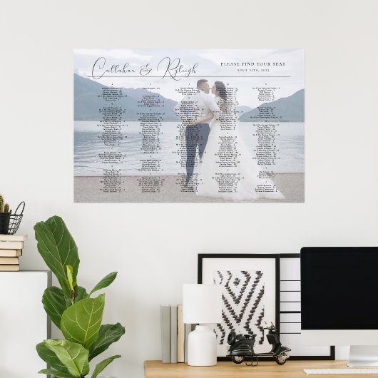 Alphabetische Hochzeitsstichkarte für Fotos, elega Poster (Heimbüro)