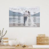 Alphabetische Hochzeitsstichkarte für Fotos, elega Poster (Küche)