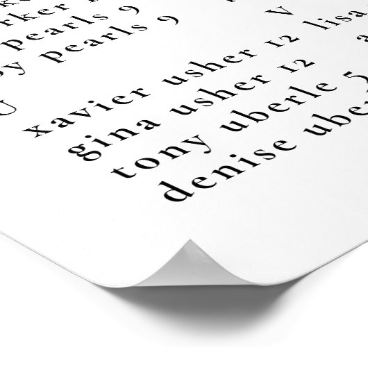 Alphabetische Hochzeitstabelle für Herbst-Blume Poster (Ecke)