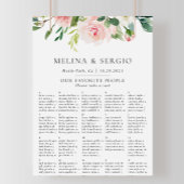 Alphabetische Hochzeitstabelle für Herbst-Blume Poster
