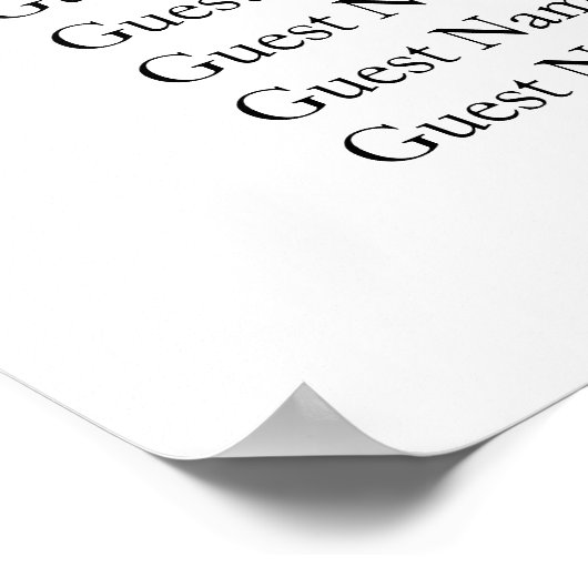 Alphabetische Hochzeitstabelle für Wildblumen Poster (Ecke)