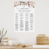 Alphabetische Hochzeitstabelle in Rosa Poster (Küche)