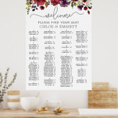Alphabetische Hochzeitstabelle in Rosa Poster (Küche)
