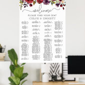 Alphabetische Hochzeitstabelle in Rosa Poster (Heimbüro)
