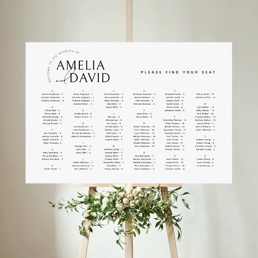 Alphabetische Moderne Sitzordnung Poster