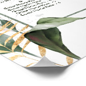 ALPHABETISCHE ORDER Tropische Hochzeitstabelle Poster (Ecke)