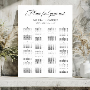 Alphabetische Ordnung einfache Hochzeitssattelkart Poster