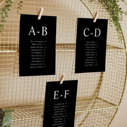 Alphabetische schwarze Hochzeitkarte Einladung