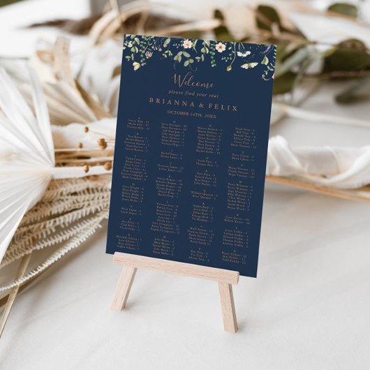 Alphabetische Seekarte der Fall Garden Wildblume Poster