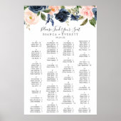 Alphabetische Seekarte für Blume und Seeschiffe Poster (Vorne)