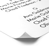 Alphabetische Seetabelle der Südkalligrafie Poster (Ecke)